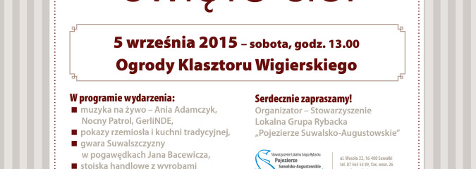 Zaproszenie na „Święto siei” – 5 września 2015 r. – Ogrody Klasztoru w Wigrach